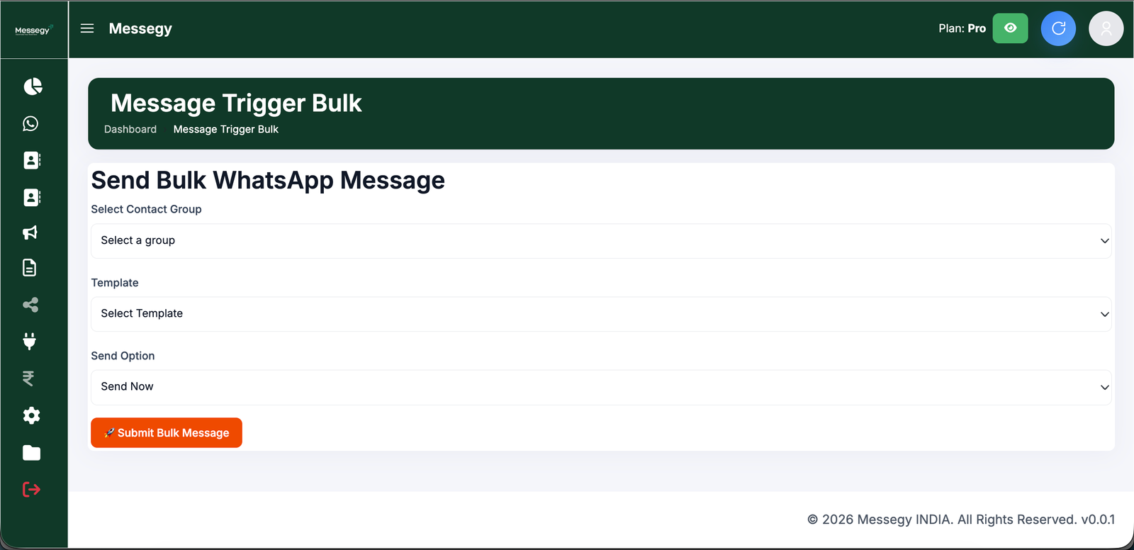 WhatsApp Marketing Software Dashboard